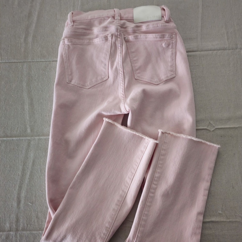 DL1961 Mara Straight Leg Jeans Women Size 23 Pink Raw Hem Mid Rise - Picture 5 of 13